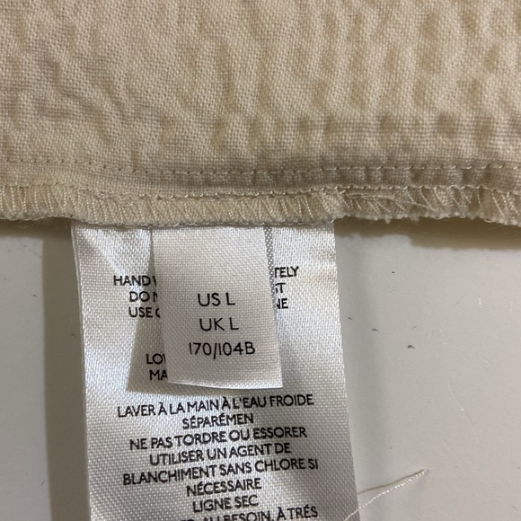 PILCRO TIE-FRONT, BUTTON DOWN FRONT, CREAM BLOUSE. LARGE - Picture 8 of 9